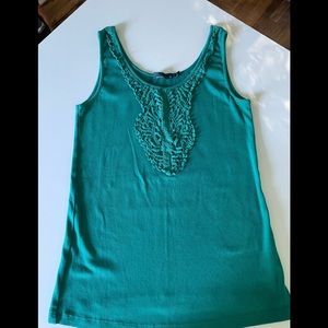 Prana rib knit tank size medium, jade green